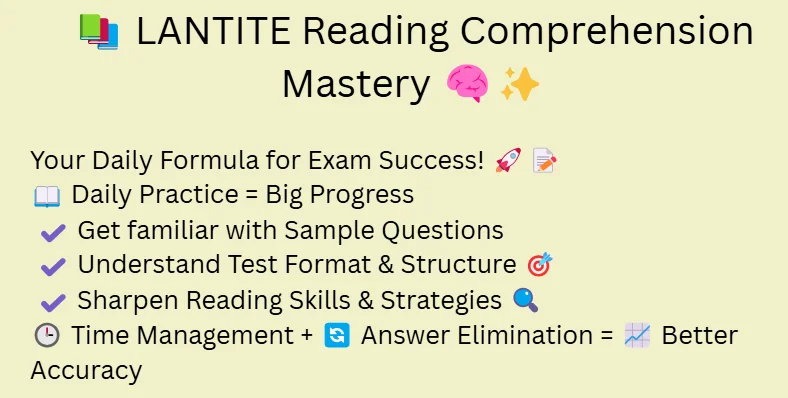 Lantite Reading Comprehension Practice Test