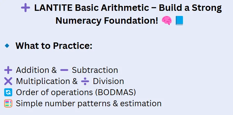 lantite basic arithematic